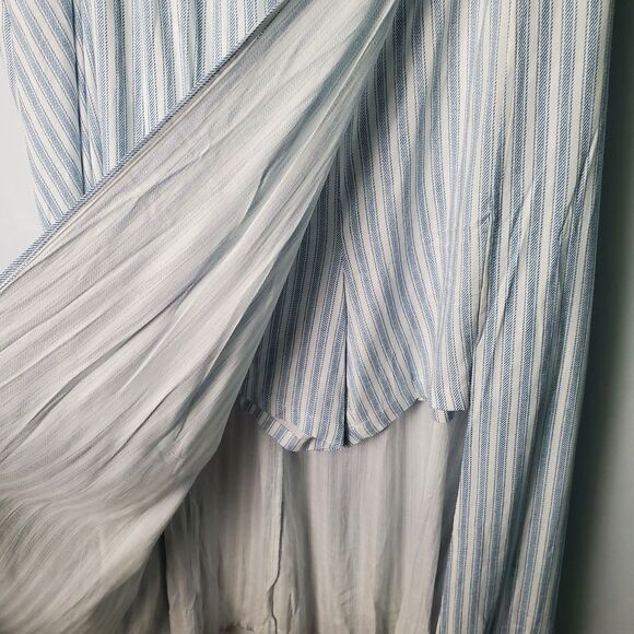 Torrid Blue White Stripe 2-Piece Set Skirt Overlay Shorts & Ruffle Tube Top 4X - Picture 6 of 10